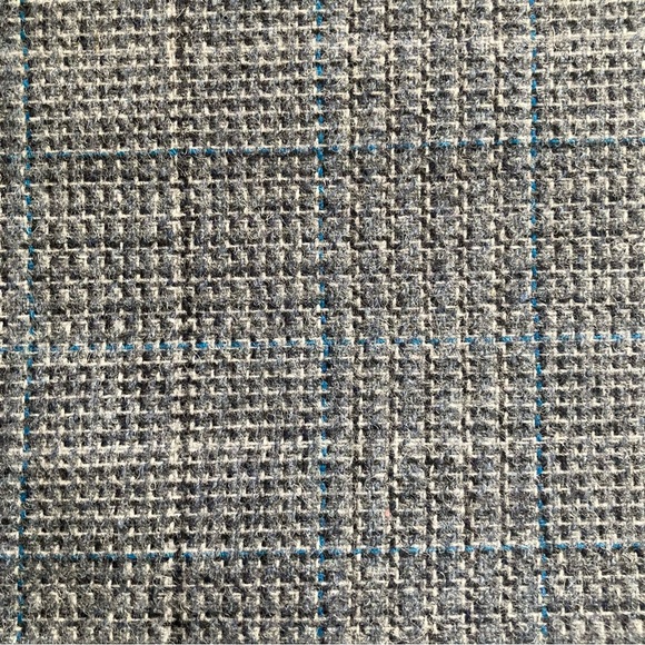 Vintage fabric 1 yard wool blend tweed suiting blue gray 70s luxury - Picture 6 of 8